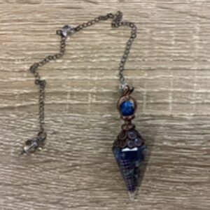 Pendulum Lg-Sodalite Antique Brass
