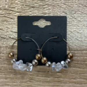 Earrings-Medium Gem Hoops quartz