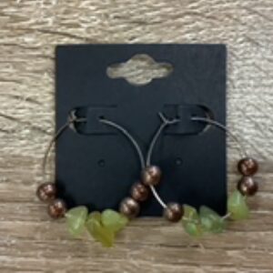 Earrings-Medium Gem Hoops jade