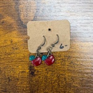 Red apple earrings